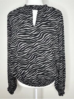 MICHAEL Michael Kors Black Zebra Print With Buttons